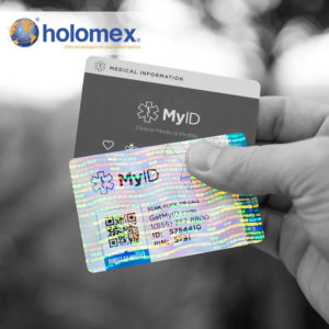 credencial con holograma para áreas de un hospital